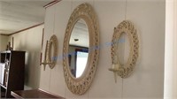 MIRROR AND CANDLE HOLDER FIREPLACE WALL HANGINGS