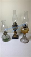 THREE OIL LAMPS