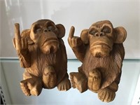 Wood Carved Monkeys