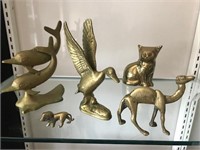 5 pcs Brass Animal Figures