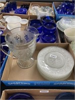 Plates and clear glass pitcher