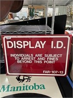 Display I.D. Sign