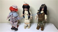 INDIAN DOLLS AND CLOWN DOLL