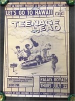 1982 Punk Concert Poster TEENAGE HEAD