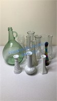 BUD VASES AND WINE JUG