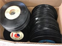 Box Lot - QTY 200 45 rpm Records (no sleeves)
