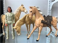 Vintage Marx Geronimo & 3 Horses
