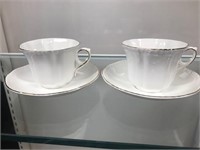 Pair Cup & Saucers - Royal Grafton