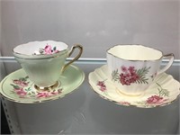 Pair Cup & Saucers - Old Royal & Sutherland