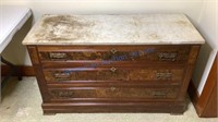 THREE DRAWER CHEST WITH MARBLE TOP