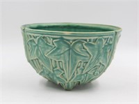 Rare Artistic McCoy Pottery Leaf Pattern Bowl