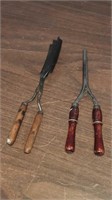 Pair of antique hair implements crimper and