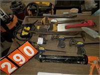 clamps pry bar pipe wrench lot
