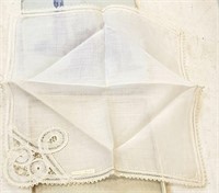 Fabriqut en Belgique antique white handkerchief -