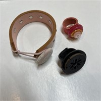 Rings & Leather Bracelet