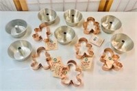 Kitchenware 6 Copper Cookie cutters & 7 cake pans