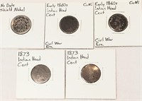 5 early U.S. coins
