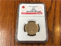 2007 Canada $1 “Loonie” NGC MS66