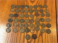 Roll of 1950s wheat cents pennies