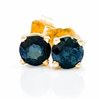Sapphire & 14k Yellow Gold Stud Earrings