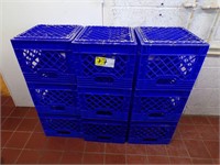 (9) Blue Milk Crates