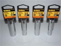 4 New Dewalt Deep Sockets