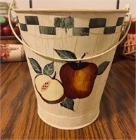Apple themed metal pail