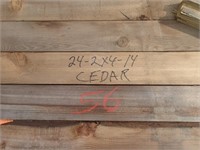 Lumber 24 2x4x14 Cedar