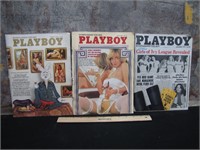 3 Vintage Playboy Magazines