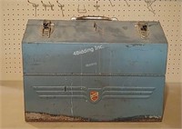 Vintage Beach Metal Tool Box with Contents -I