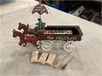 VINTAGE CAST IRON FRUIT AND VEGETABLE WAGON