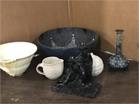 THROWN POTTERY AND COAL SCULPTURE