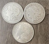 (3) Morgan Dollars: 1921-D, P & S