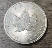 One Ounce Silver Round: Maple Leaf