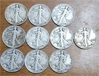 (10) U.S. Walking Liberty Half Dollars #2