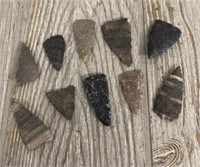 (10) Native American Metamoros Arrowheads