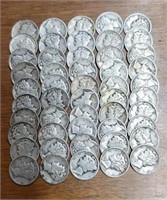 (50) U.S. Mercury Dimes