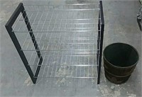 Metal Shelf Unit and Decorative Basket
