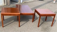 Wood Table & (2) End Tables