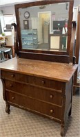 Antique Dresser W/ Beveled Mirror