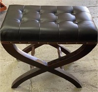 Black Tufted Upholstered Small Bench