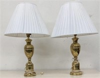 Vintage Brass Table Lamps W/ 3-Way Switches