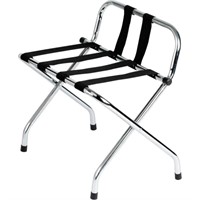 Chrome Finish Luggage Rack With Back