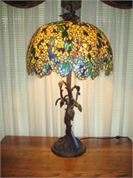 Tiffany Style Lamp W/ 37" Base - Shade is 15 x 22