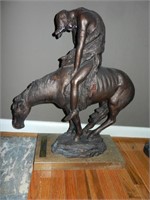 Vintage Man on Horse Decor