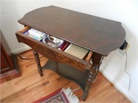 Antique Wooden Table w/ Hidden Drawer