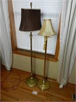 Two Vintage Brass Floor Lamps