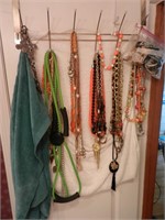 Costume Jewelry and Earrings Hanging on BR Door