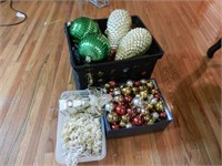 Crate of Ornaments and Garland
