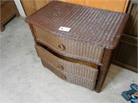Painter Wicker End Table w/ Drawers